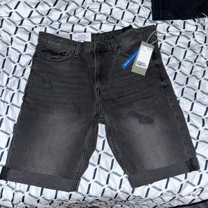 Slim Fit Jean Shorts Stretch Grey